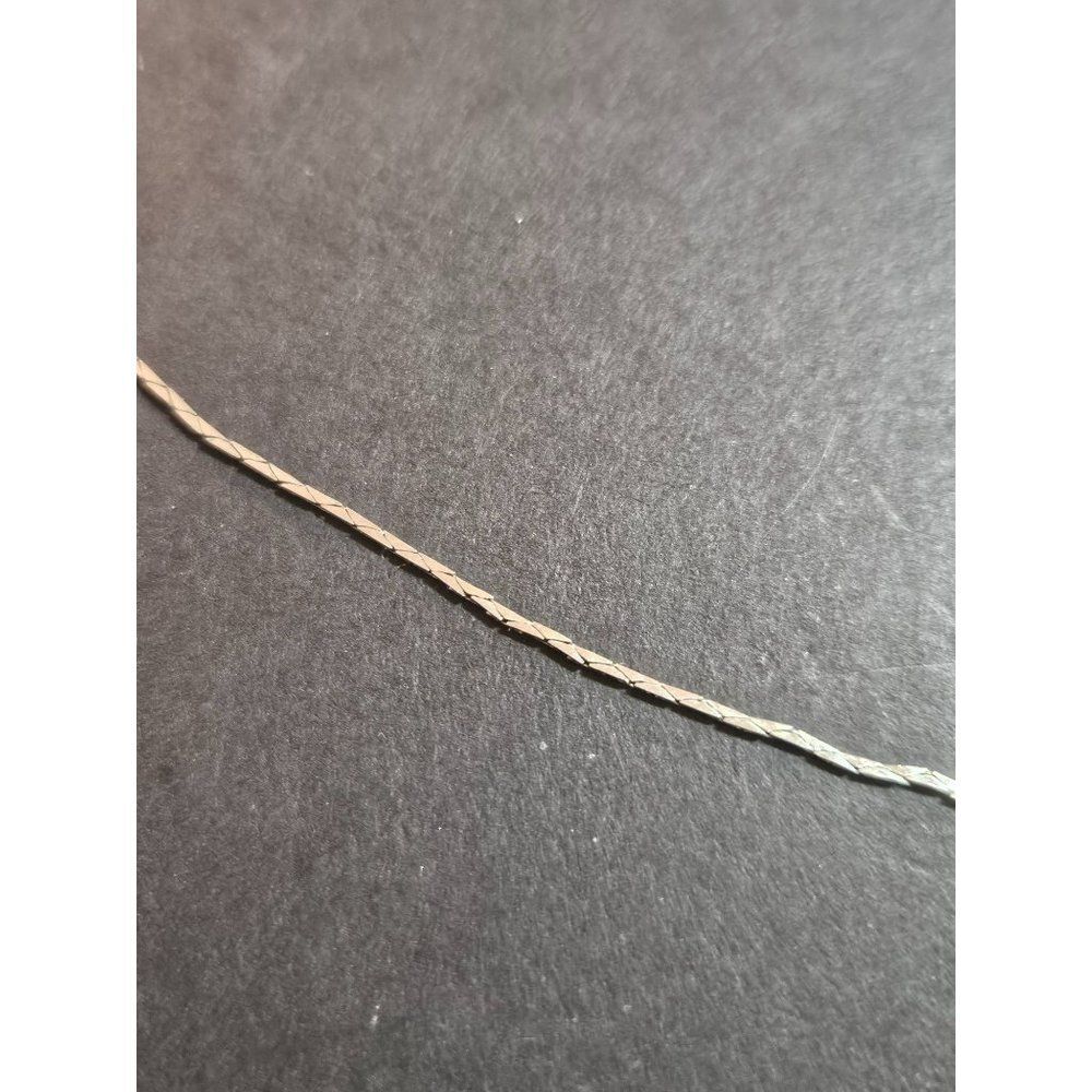 Long silver tone necklace 36"
